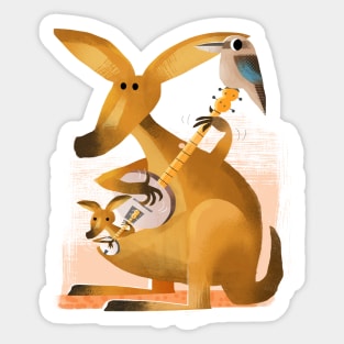 Kangaroo Kookaburra Sticker